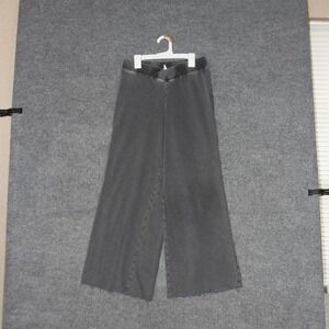 Out From Under Pants Womens Size S Grey Wide Leg Distressed Raw Hem Trendy Boho